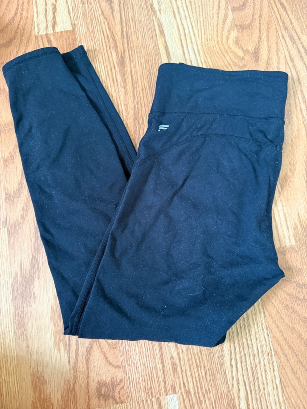 Black Athletic Leggings with Small Logo